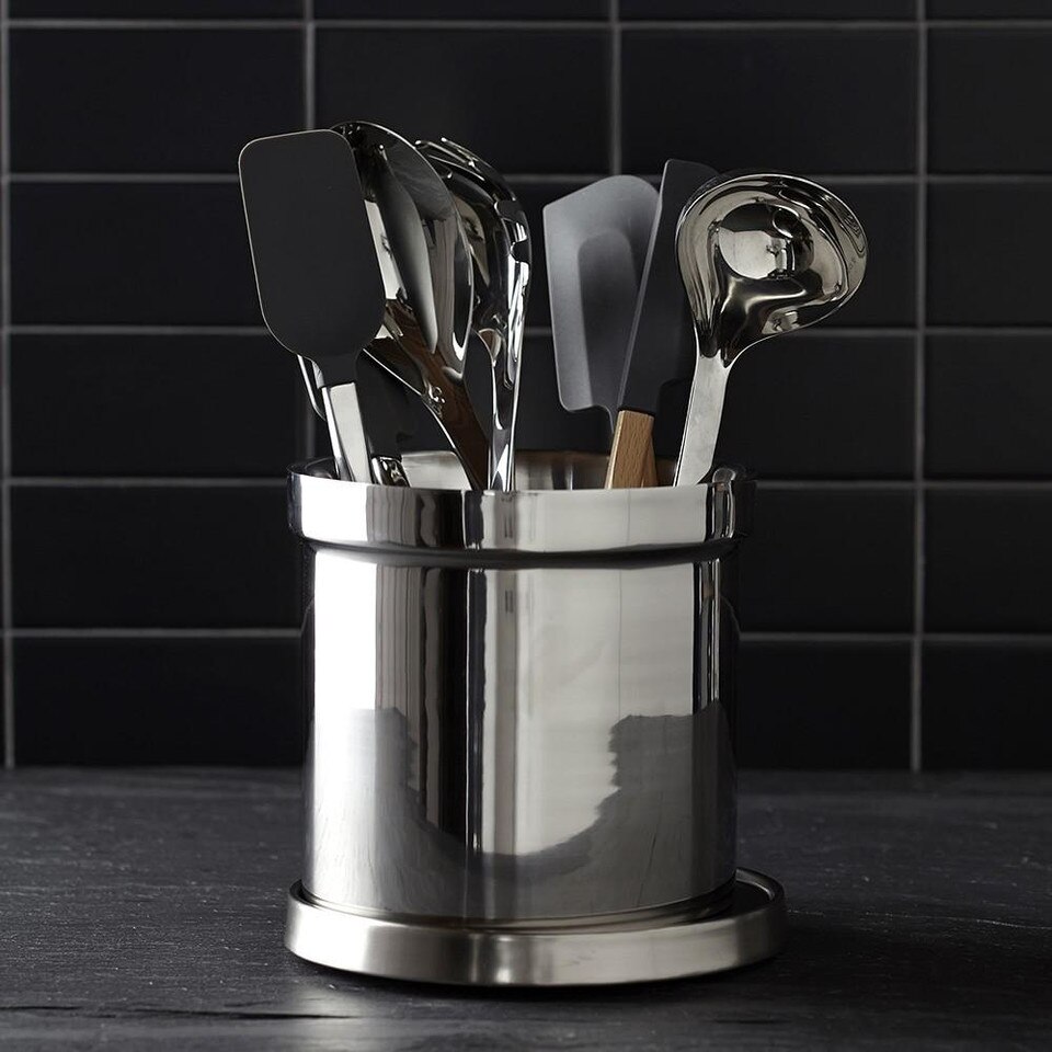 stainless steel utensil container
